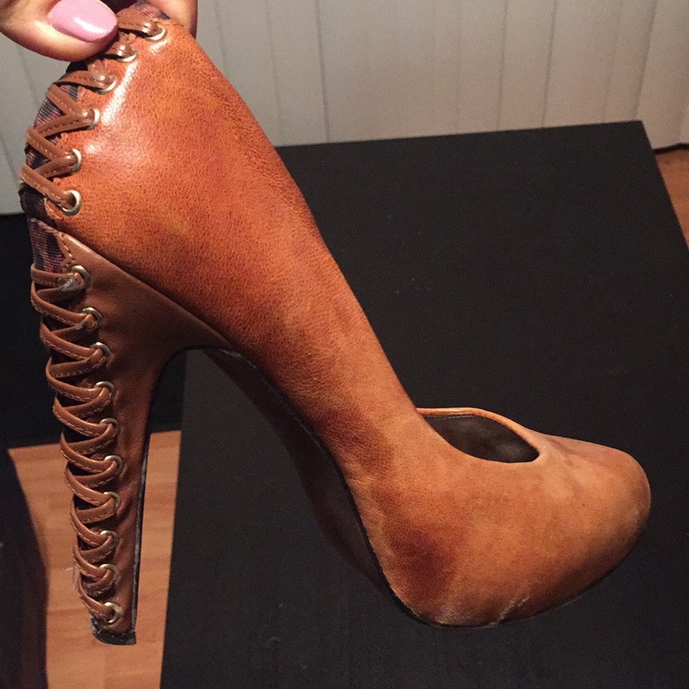 Jessica Simpson Leather Leopard Heels